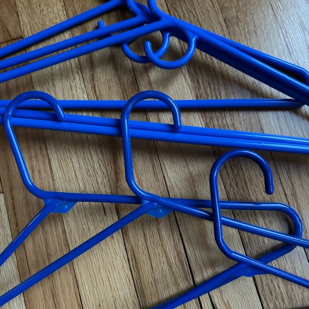 Set of Blue Plastic Hangers